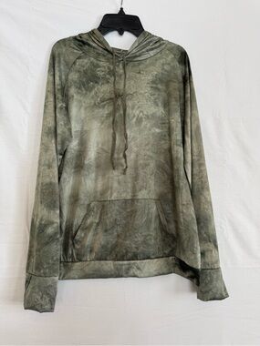Women’s  Crewneck Hoodie - Olive Tie-Dye